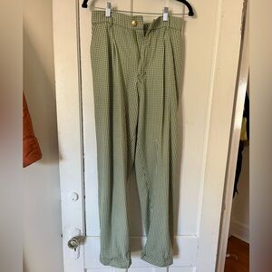 Big Bud Press Heavyweight Trousers in Green Gingham size XS